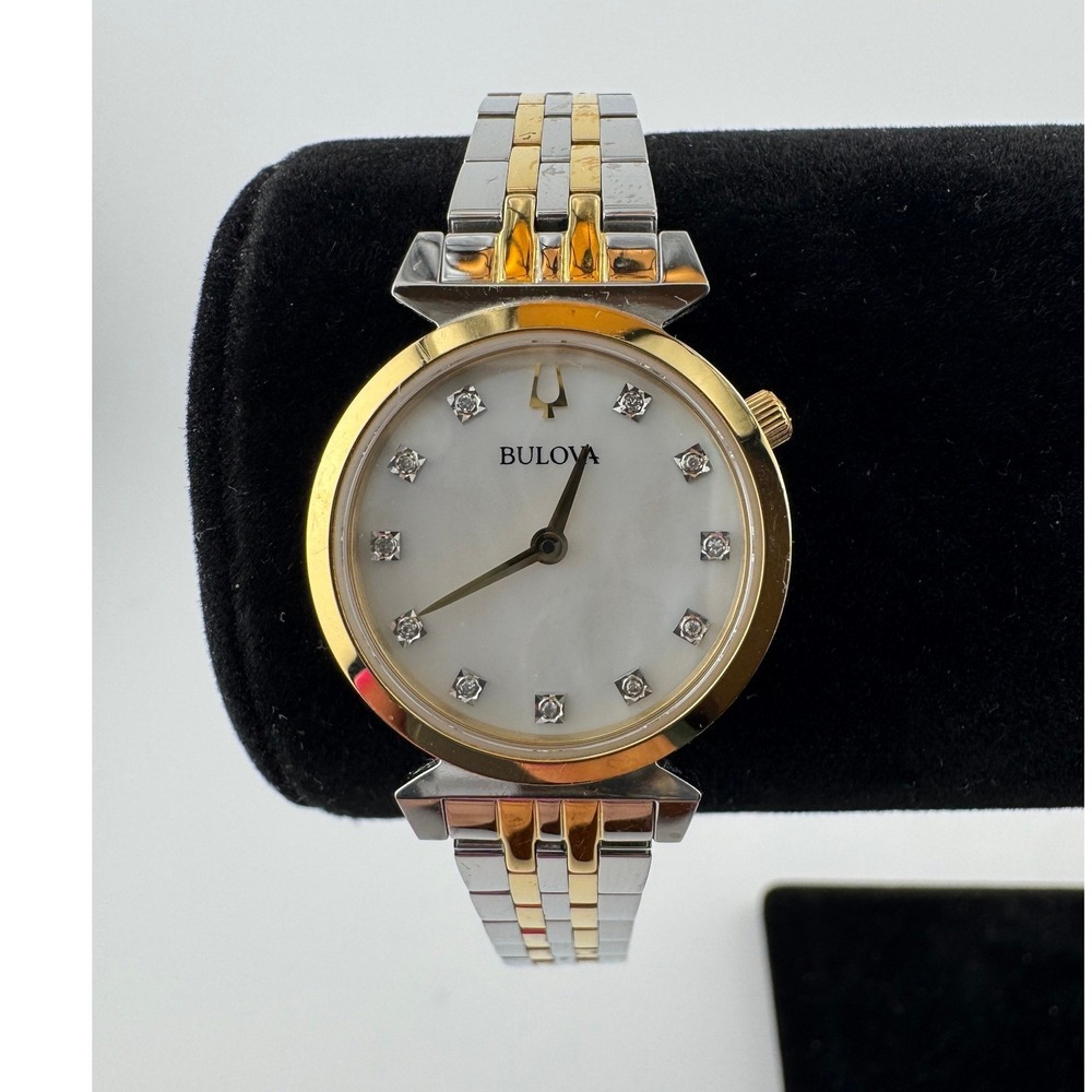Bulova Regatta Women's Diamond Watch Two Tone Mother of Pearl 98P202